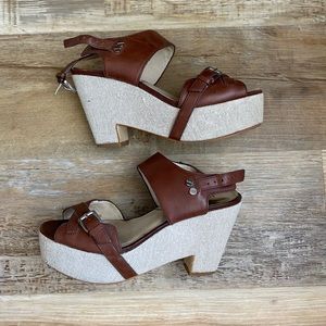 Michael Kors Brown Leather Wedges